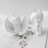 DIY Plaster Doll Silicone Mold Winged Angel Painting Gypsum Doll Princess Anne Scented Candle Soap Resin Mould Home Ornament