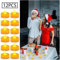 12Pcs/24Pcs Flameless LED Tealight Tea Candles Fake Flashing Tea Light Battery Operated Electronics Tealights