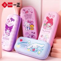 Sanrio Kulomi Point Drilling Sticker Pen Box Large Capacity EVA Handmade DIY Cute Primary School Student Creative Pencil Box 【BYUE】