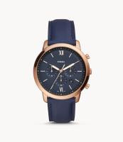 Fossil Neutra Chronograph Navy Leather Watch FS5454สำหรับผู้ชายผู้หญิง