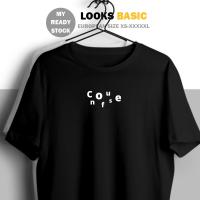 Cotton Basic Tee Confuse Ready Stock XS-5XL UNISEX Swag Lettering Short Sleeve T-shirt Women Men Baju Lelaki Perempuan