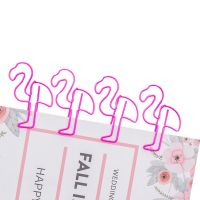 100pcs/lot Creative Pink Flamingo Metal Bookmark Mini Paper Clip Book Markers School Office Supply Wholesale