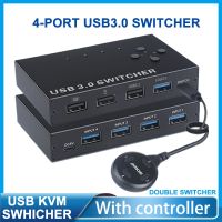 4-Port USB3.0 Sharer Switch USB KVM Switcher With controller PC Sharing Splitter for Keyboard Mouse Printer Monitor USB Switcher