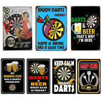 Vintage Dart Board ป้ายเบียร์แผ่นดีบุก R แผ่นโลหะ Wall Art Craft ตกแต่งบ้านผับ Cafe Club ภาพวาดเหล็ก Sign