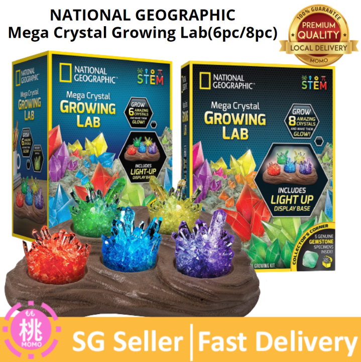 NATIONAL GEOGRAPHIC Mega Crystal Growing Lab 6pc/8pc Vibrant Crystals