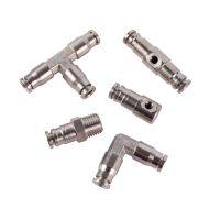 1/4” Pipe Slip Lock Connector Nickel Plated Copper Quick Coupling High Pressure Misting Irrigation OD 6.35mm Tube Nozzle Fitting