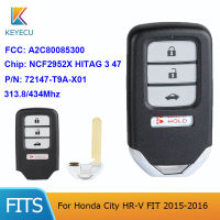 KEYECU สำหรับ Honda City HR-V FIT 2015-2016 FCC:A2C80085300 313.8MHz433MHz เปลี่ยนสมาร์ทรีโมทกุญแจรถ Fob