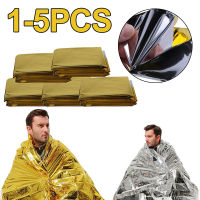 1-5PCS Outdoor Survival ผ้าห่มกันน้ำ First Aid Sliver Rescue ผ้าม่านฟอยล์ความร้อนผ้าห่มทหาร 210*160 ซม.-Rendd