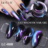 LILYCUTE Nail Art Gel Polish 9D Cat Magnetic Gel Soak Off UV Gel Magic Silver Snowlight Cat Magnetic Polish Coat Effect