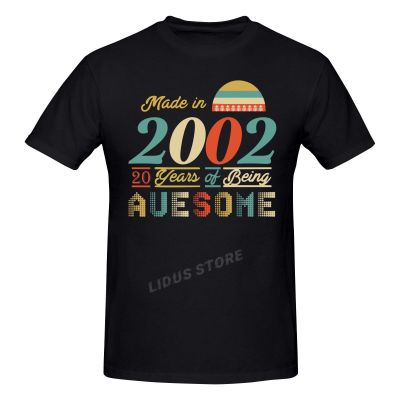 2022 Design Made In 2002 Tshirts 20 Years Of Being Awesome 20Th Birthday T Shirt Gift Tshirt Cotton Tees