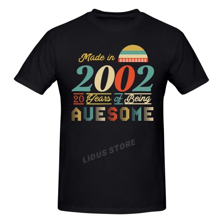 2022-design-made-in-2002-tshirts-20-years-of-being-awesome-20th-birthday-t-shirt-gift-tshirt-cotton-tees