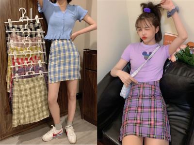 (พร้อมส่ง) Fashion Dress SHOP (กระโปรงลายสก๊อต) สุดฮิตสาวหลากสีสไตล์เกาหลีใส่ตลอด (สีสก็อต