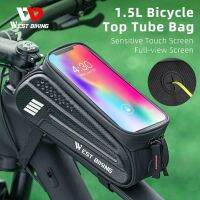 2023◇ 7 Inch Bicycle Bag 1.5L Front Mpbile Rainproof Bag Bicycle Front Cell Phone Holder Touchscreen Top Tube Handlebar Bag Panniers