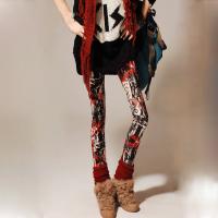 2022 Korean Trend New Spring And Autumn Thin Stretch Womens Outer Wear Printed Graffiti Leggings Trousers Yoga Pants