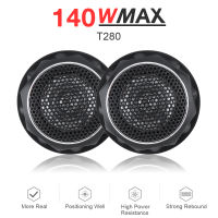 2pcs 25mm 150W YH-T280 Black Fashionable High Efficiency Metal + Plastic Mini Dome Tweeter Speakers for All Car Audio System