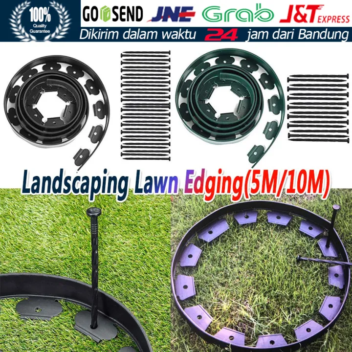 5m10m Garden Lawn Edging Pasak Jalur Tempat Tidur Bunga Rumput 1530nails Landscape Edging 