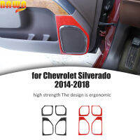 Bawa Soft คาร์บอนไฟเบอร์ประตูฮอร์นลำโพงตกแต่งฝาครอบสติกเกอร์สำหรับ Chevy silveradogmcsierra 2014-20 18อุปกรณ์เสริม