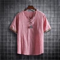 M-5XL Plus Size Summer Mens Shirts Plain Color Korean Fashion Men Short Sleeve Hawaii Short Sleeve Shirt Light Weight Clothing