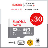 สุดคุ้มแพ็ค 30 ชิ้น SanDisk MicroSDHC Card Ultra ความเร็ว 100MB/S 32GB Class10 (SDSQUNR-032G-GN3MN *30) เมมโมรี่ การ์ด แซนดิส สำหรับ กล้องวงจรปิด กล้องติดรถยนต์ แอคชั่น