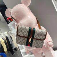 lv  นาโนกระเป๋าสะพายสำหรับผู้หญิงของแท้รุ่นใหม่ปี2023,กระเป๋าถือของแท้ MODE Korea พิมพ์ลายตัวอักษรกระเป๋า Dompet Koin การ์ดกระเป๋าสะพายขนาดเล็ก