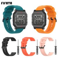 [Hot K] สายรัดข้อมือ Tali Jam Tangan Silikon นิ่ม FIFATA สำหรับอะไหล่ของ Xiaomi Huami Amazfit Neo สมาร์ทวอท์ชสำหรับสายนาฬิกาข้อมือ Neo