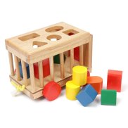 Đồ car crib drop shape blocks, toy car pull drop Geometry blocks for baby