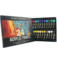 Locsyuve Acrylic Paint Set 24 Color Painting Supplies for Canvas, Wood, Ceramic, Fabric Acrylic Paints for Beginners Artists