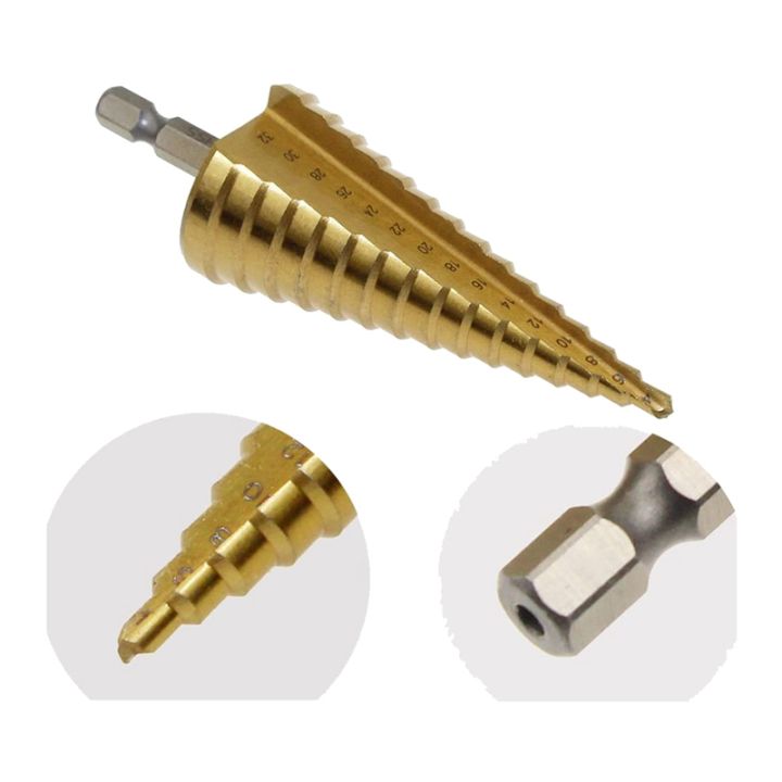 hss-step-drill-bit-set-of-3-4-12mm-4-20mm-4-32mm-cone-titanium-wood-metal-hole-cutter-hex-shank-drive-quick-change-tool