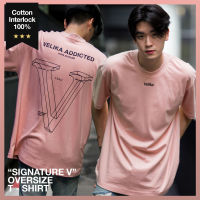 เสื้อ Oversize รุ่น "Signature V" - สี Coral Pink | Velika