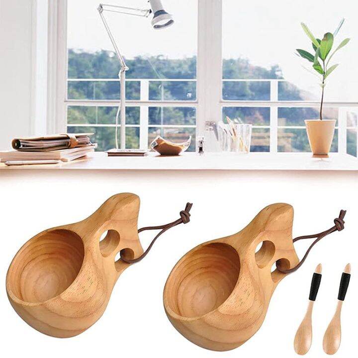 2pack-nordic-style-wooden-cup-kuksa-cup-portable-outdoor-camping-drinking-mug-wooden-coffee-cup-with-wooden-spoon