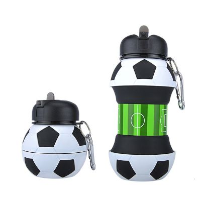 【CW】 Silicone Fold Wate Bottle Football Basketball Tennis Kettle Adult Children