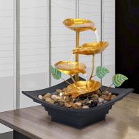 Loviver 4 Tier Tabletop Water Fountain สำหรับเดสก์ท็อป Patio Tabletop Feng Shui Ornament