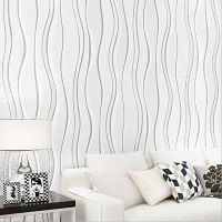 ▲ Q QIHANG Modern Minimalist Vertical Stripes Wave Living Room Bedroom TV Background wall Non-woven Wallpaper 0.53mx10m 5.3m2