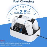 Gamepad Charger For PS5 Controller Fast Charging Dock With LED Indicator Charging Station For Dual Playstation 5 Controllers