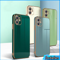 เคสโทรศัพท์ป้องกันกล้องมองหลังแฟชั่นสีทึบแบบตรงสำหรับ IPhone 14 13 12 11 Pro Max XS Max XR 7 8 Plus ฝาครอบหลังกันกระแทกสุดหรู