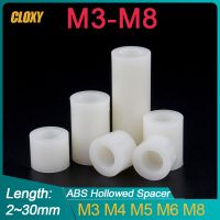 20/ 50pcs M3 M4 M5 M6 M8  White ABS Non-Threaded Hollowed Nylon Spacer Round Hollow Standoff Washer PCB Board Screw Screw Nut Drivers