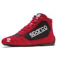 Sparco รองเท้าวิ่งรถรถทัวร์ริ่งรองเท้าบู้ตหนังแข่งรถโกคาร์ทรองเท้าวิ่งเปลวไฟเข็มขัดการรับรองจุด