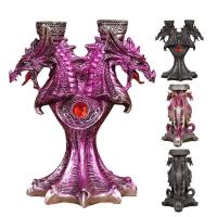 Tabletop Candle Holder Decor Resin Dragon Tea Light Candlestick for Halloween Solid Construction Decorative Ornaments for Theme Parties Halloween and Haunted House innate