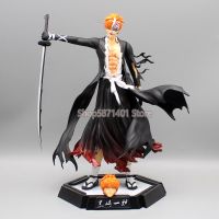 ฟิกเกอร์อนิเมะฟอกสีชุดคอสเพลย์ Kurosaki Ichigo ขนาด31ซม. ฟิกเกอร์แอคชั่น BLEACH ดาบชุดจำลองทำจาก PVC สงครามเลือดพันปี