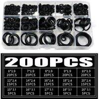 【CW】 200pcs Black NBR O Ring Set Rubber Washer Seals Silicone Gasket Assortment For Car Watches