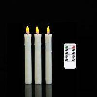 7 Inch Pack of 3 Remote Control LED Decorative Candle Light Battery Operated Flameless Electronic Wedding Candles With  Timer