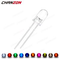 100pcs 5mm LED Diode Ultra Bright Warm White Red Green Blue UV Purple Yellow Orange Pink 2V 3V 20mA F5 Emitting Assortment Set