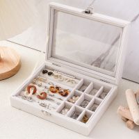 Velvet Jewelry Organizer Display Travel Jewellery Case Boxes Travel Portable Jewelry Box PU Storage Organizer Earring Holder