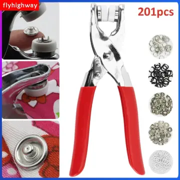 100pc Thickened Snap Fasteners Kit Metal Copper Five Claw Buckle Set with  Hand Pressure Pliers Tool