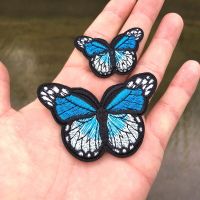 2PCS Butterfly Embroidery Badges Iron On Patches On Clothes DIY Dress Jeans Hat Clothing Accesories Cartoon Applique Stickers Haberdashery