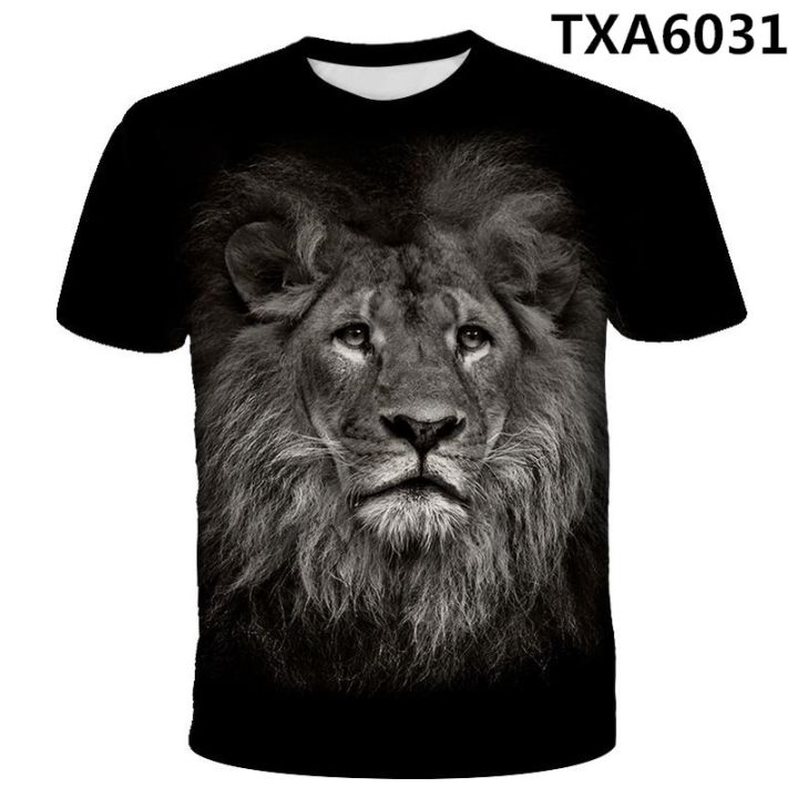 2023-mens-summer-fashion-3d-lion-print-casual-short-sleeve-t-shirt-unisex