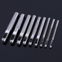 【CW】 9Pcs Hollow Punch Set Hole Leather Round Leatherworking Drilling Cutter Tools