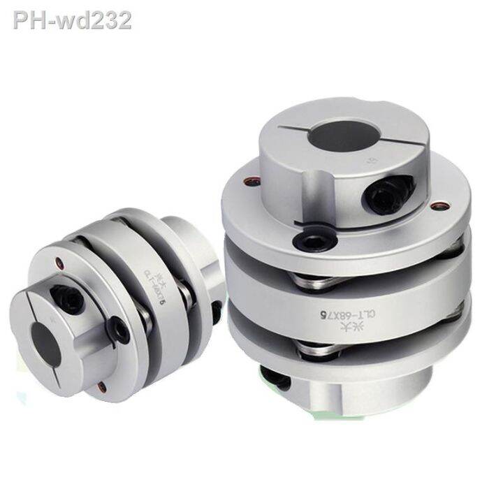 clt-step-double-diaphragm-coupling-aluminum-alloy-elastic-connecting-sleeve-with-keyway-double-flange-coupling-clt-39x48