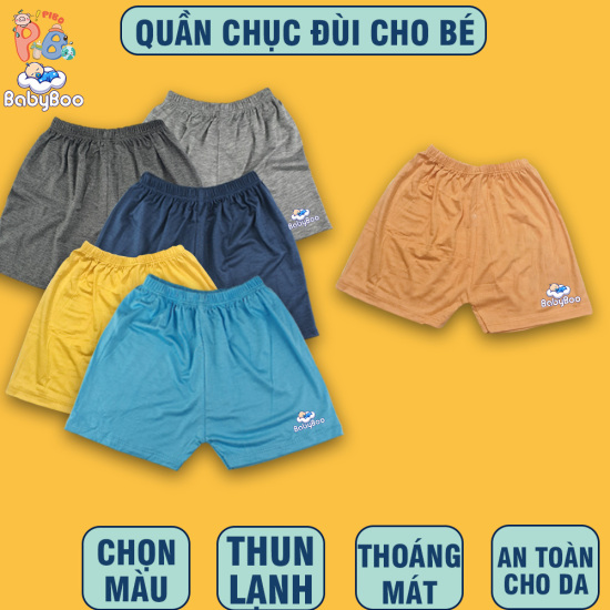 Quần đùi chục cho bé trai bé gái - chất thun lạnh - babyboo - t2 - ảnh sản phẩm 1