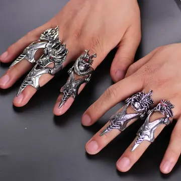 Sterling silver Dragon Claw ring with three Talons Medieval Mythical animal  high polished and antiqued 925 silver unisex ring